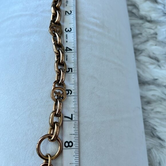 Michael Kors Chunky Rose Gold-Tone Logo Chain Bracelet - Picture 2 of 3